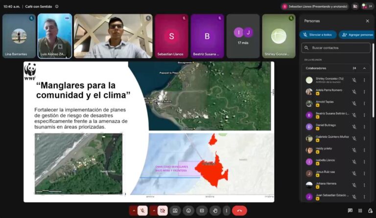 Presentación de WWF-Colombia sobre manglares, comunidades y clima durante Café con Sentido.